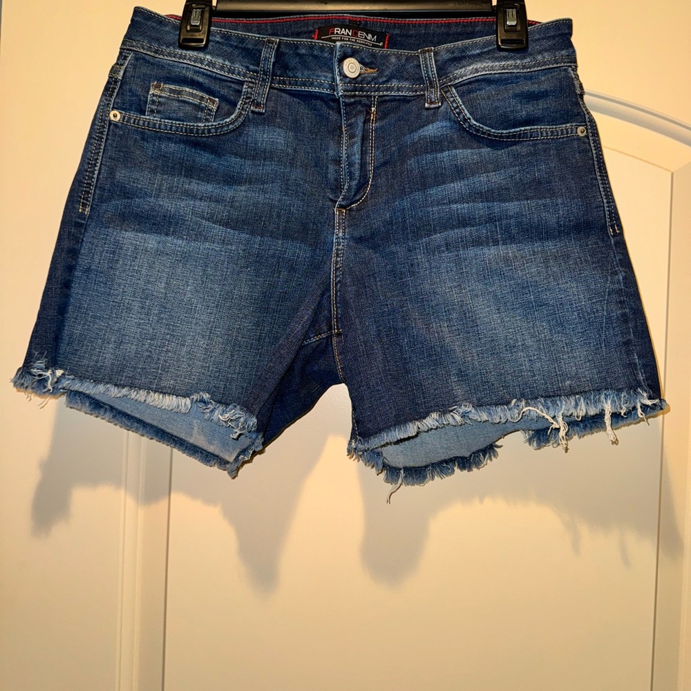 Fran Denim Jean Shorts with Frayed Hem